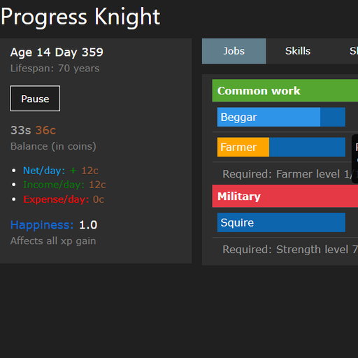 Progress Knight gameplay screenshot